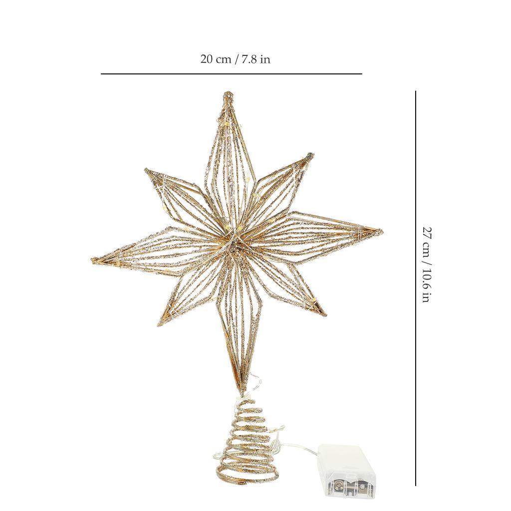 Lighted Christmas Tree Topper Glowing Star Decoration Xmas Tree Top Lighted Star Decor Holiday Ornament Christmas Decoration