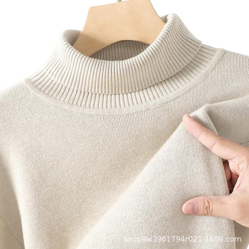 Men s Velvet-Lined High Neck Sweater, Thick Lapel Knitwear, Casual Warm Base Layer for Autumn/Winter 2025. 4XL (90-100 kg)