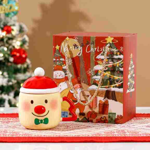 Ceramic Cup Christmas Mug Water Cup Gift Gift Set Gift Box Opening Cartoon Gift