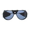 Dior Logo Engraved Mirrored Legs Acetate Round Sunglasses Women Sunglasses Blue DIORSNOWA1I30B8