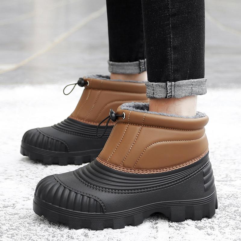 Winter Plush Boots Men Camouflage Thick High Top Work Boot Outdoor Warm Snow Boots Man Cotton Shoes Safety Motorcycle Ankle Boot