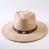 Best-selling European and American style suede velvet wide-brimmed top hat, classic fashion Western cowboy hat for men and women
