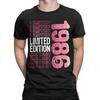 Vintage 1986 Limited Edition Retro Birthday Funny Graphic 100% Cotton T-Shirt Tops Tees For Men