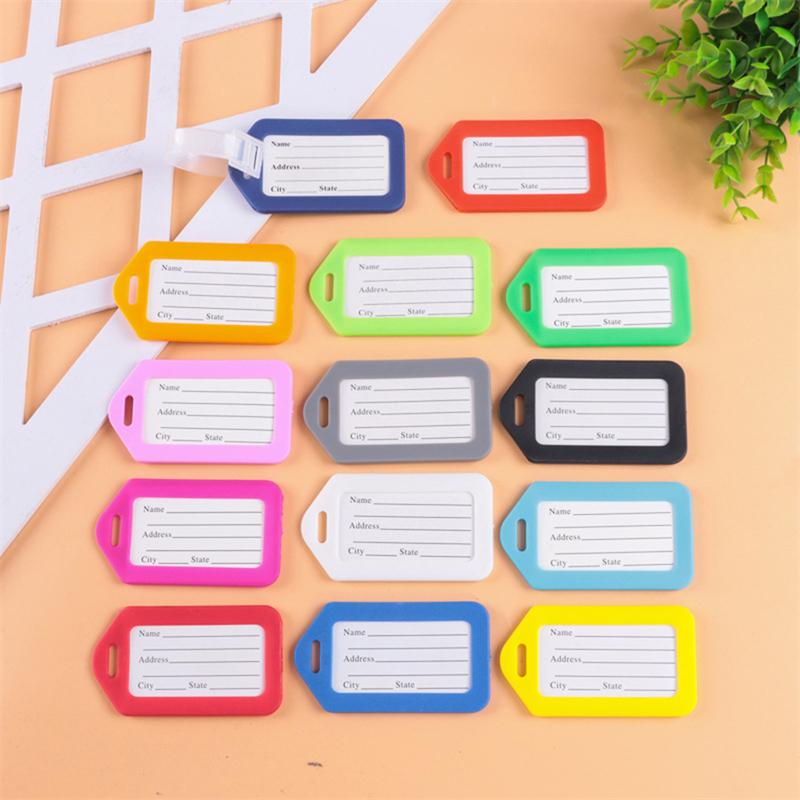 1/10pcs Luggage Tags Suitcase Label Bag Travel Boarding Pass Accessories Luggage Bag Tag Name Address ID Label Plastic Luggage