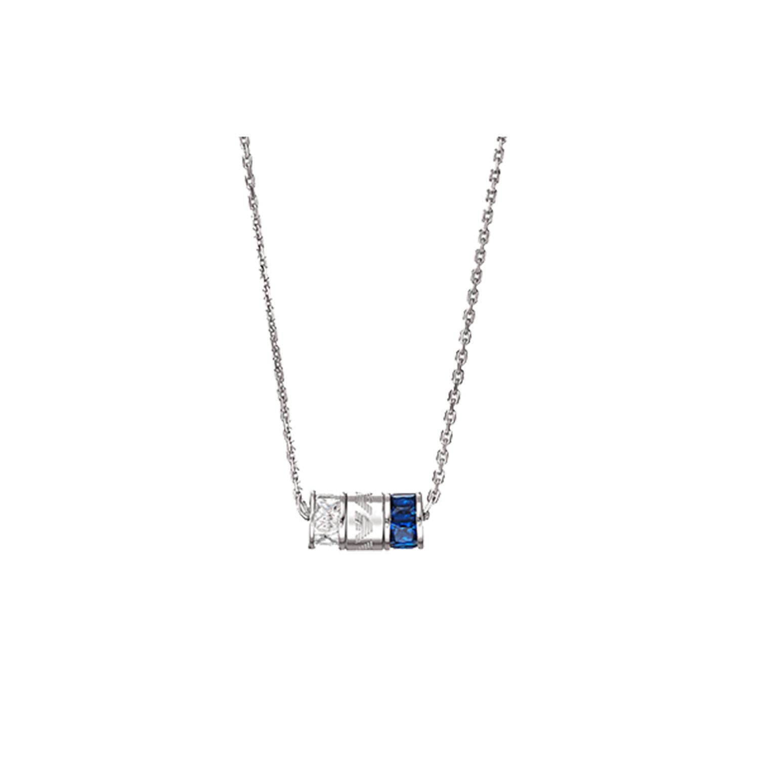 

Emporio Armani Rondelle Series Fashion Waist Bead Choker Necklace Blue Nano Gemstone 2023 Spring Summer 925 Silver Women necklace EG3578040 Shopping Bag