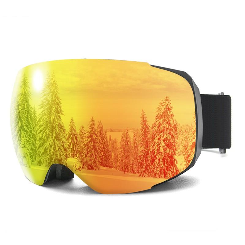 Double-Layer Anti-Fog Ski Goggles With Magnetic Spherical Lens Snowboarding Cycling Wind Protection Adult Use