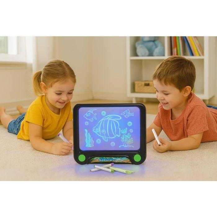 Tableau noir illuminé - JUGATOYS - 30x25x5 cm - Multicolore - Brille dans le noir - Montage sur table - Plastique