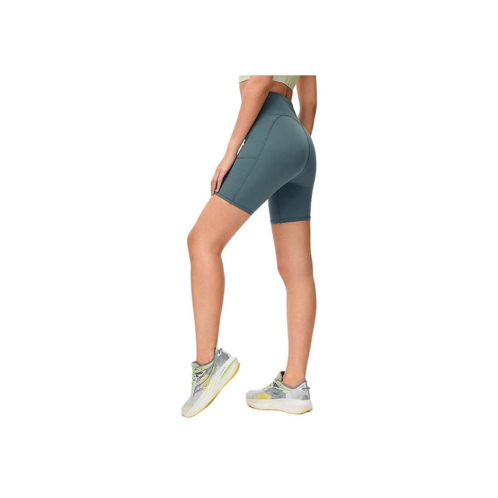 Saucony Solid Color Breathable High-Waisted Casual Shorts Women shorts Grass-Green SC1249147A-GE25
