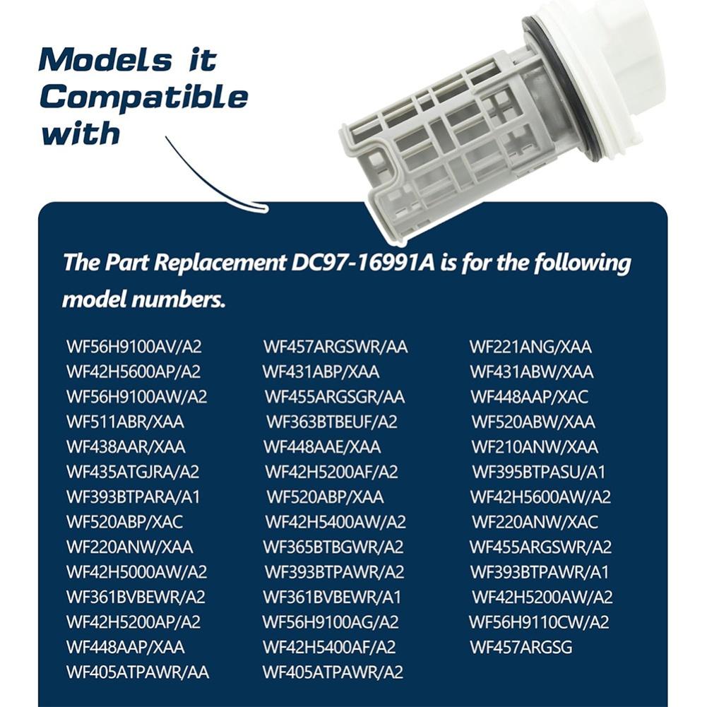 For Samsung DC97-16991B Washing Machine Drain Pump Filter Replacement for Reliable Drainage and Debris Capture