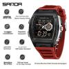 Sanda Dual Display Multifunctional Waterproof Luminous Men's Wristwatch 