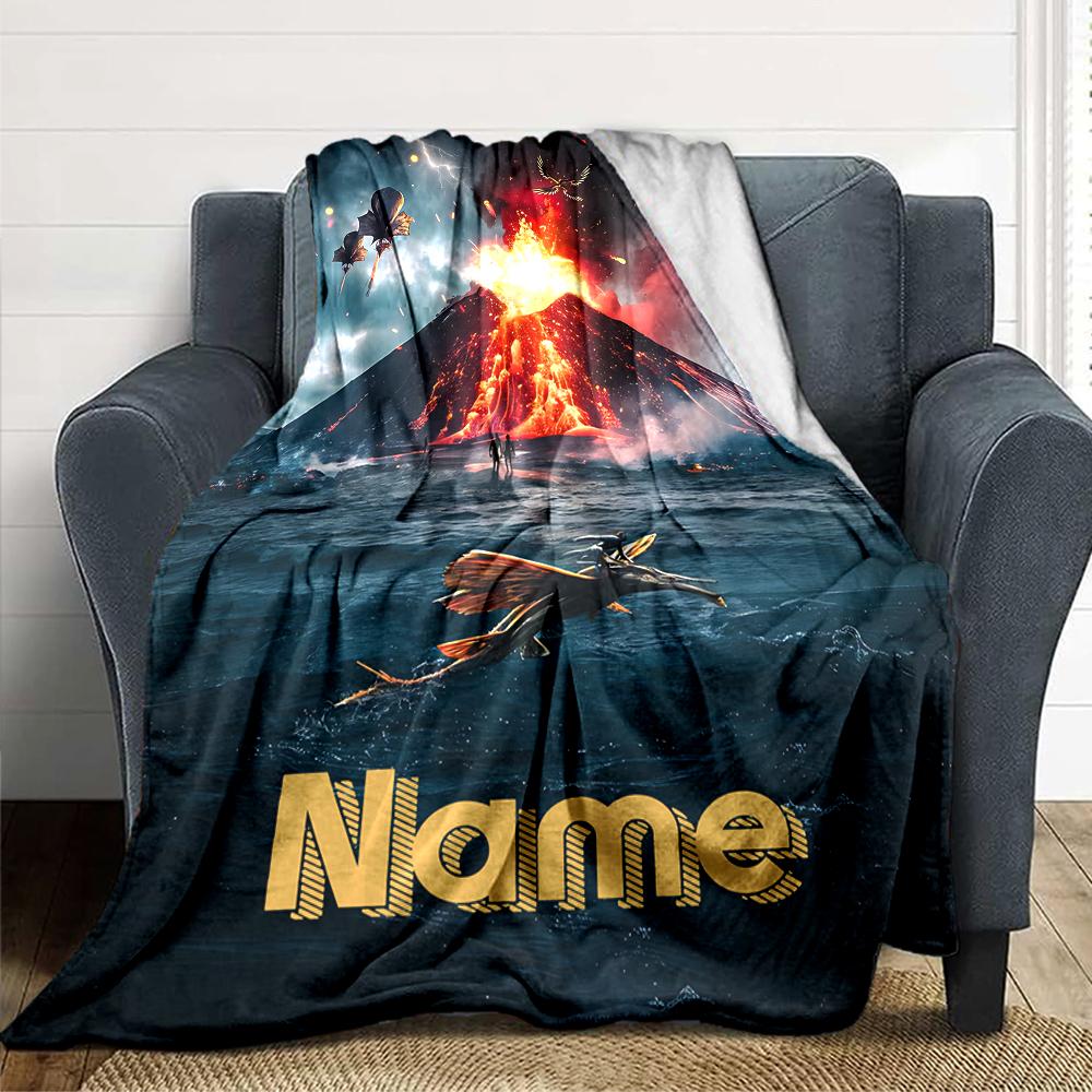 Custom Name Fiery Warrior'S Crown Party Blanket For Couch Bed Plush Cozy Fuzzy Blanket Super Soft Warm Blankets For Fall And Winter 0916281