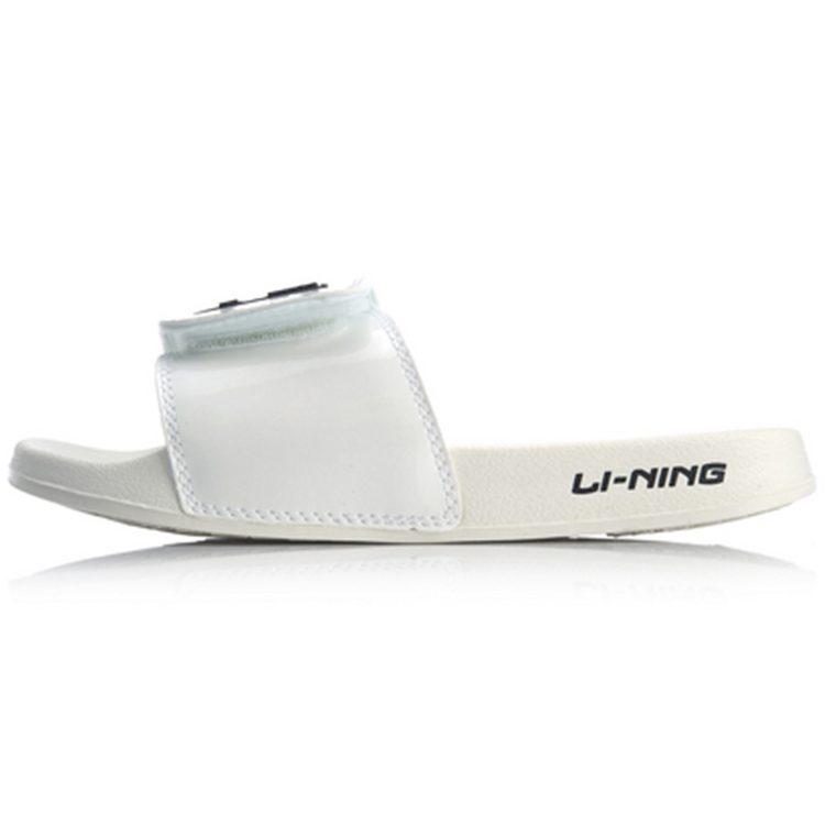 Li Ning LN Slipper Trendy EVA Quiet Slide Slippers Women's White AGAQ004-4
