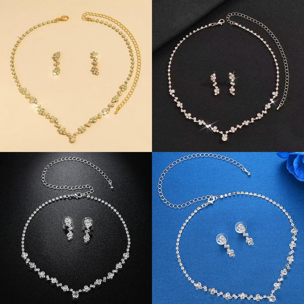 Fashion Jewelry Set With Dazzling Water Diamond For Brides And Women