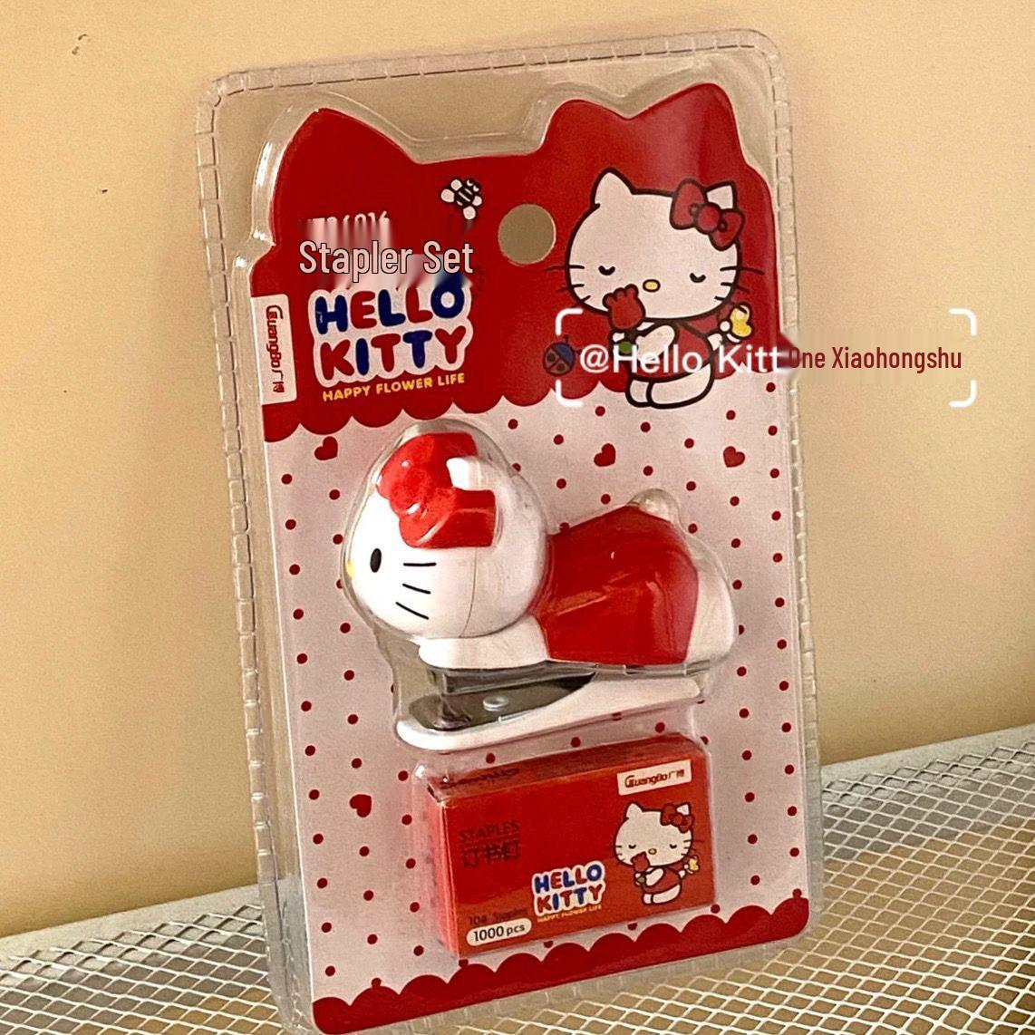 Hello Kitty Mini Stapler with Staple Remover - Cute, Portable, Small Size for Students and Children