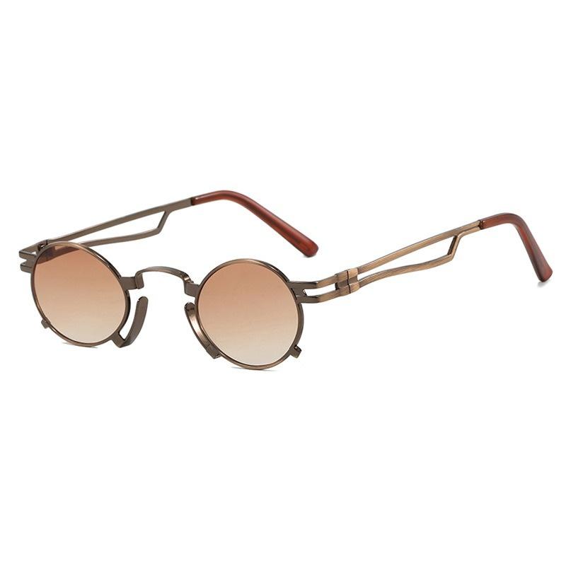 

Retro Punk Round Sunglasses Small Frame Unisex New Trendy Vintage Metal Eyewear Designer Shadow for Women UV400 Protection only 1pcs sunglasses