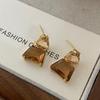 Geometric Zircon Irregular Square Stud Earrings – French Gentle Retro, Autumn/Winter 2024, High-End Atmosphere