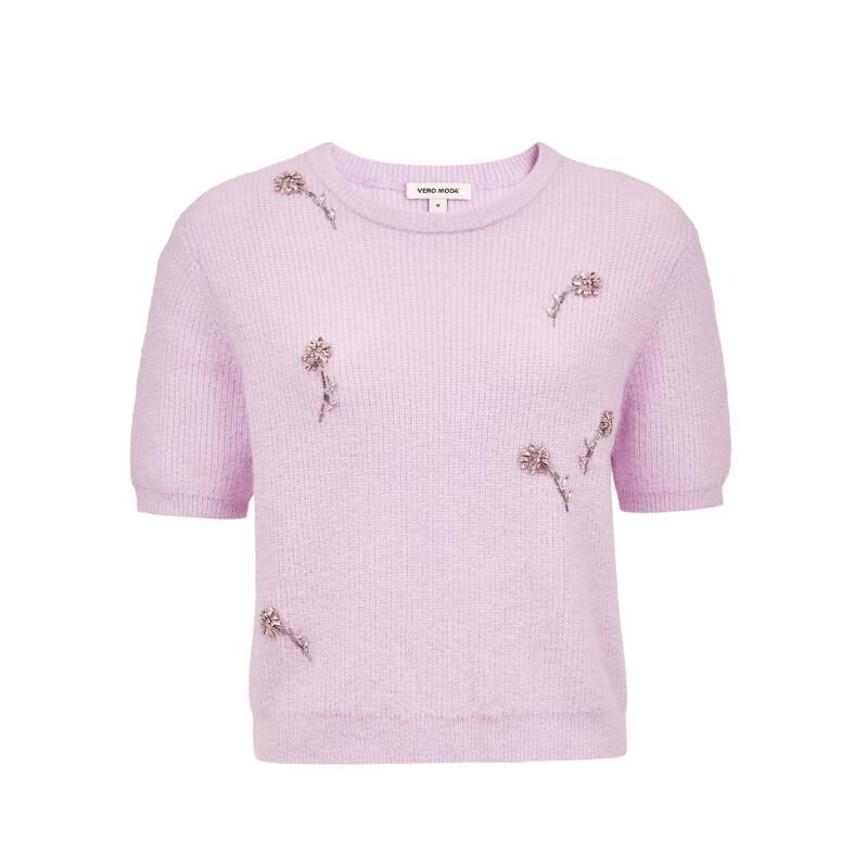 VEROMODA Women's Wool Blend Knit Top with Rhinestones