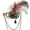 Steampunk Vintage Gear Brooch Chain Breastpin Gothic Lapel Pin Badges Jewelry for Women and Man Halloween Party Costume