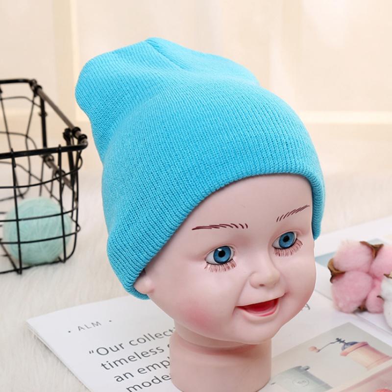 Wzcx Solid Color Korean Version Baby Boys Girls Hats Keep Warm Candy Colors Elasticity Children'S Knit Cap Beanie Hat