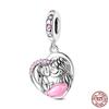 Colorful Heart Murano Glass Flower Travel Pink Charm Bead Components Copper Metal Compatible With Authentic Original Bracelet High Quality Fine