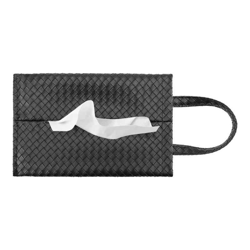 

Автомобильный диспенсер для салфеток, крышка коробки для салфеток, тканый узор, диспенсер для салфеток для лица, искусственная кожа с ручкой для автомобиля