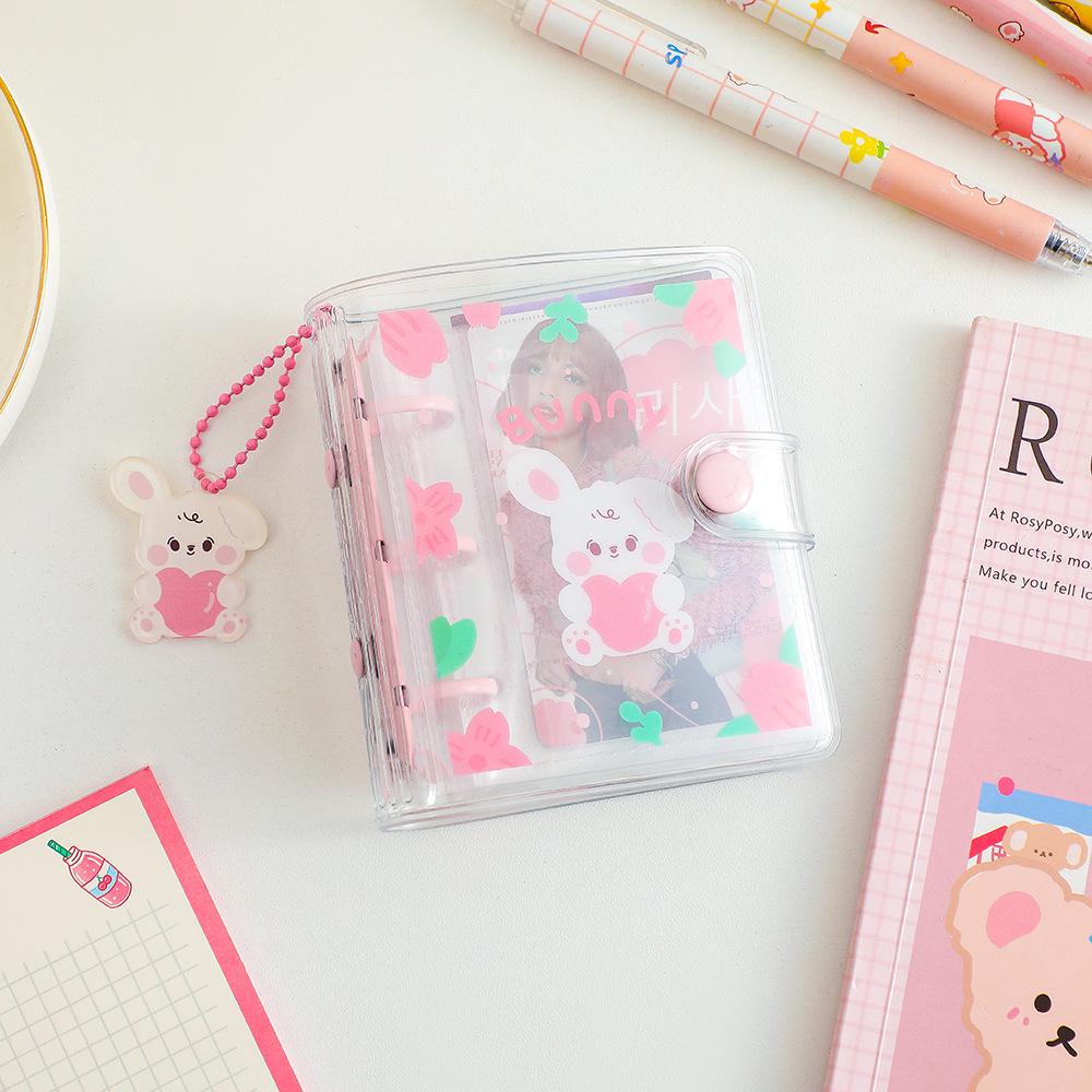 Korean PVC Cartoon Binder: 3-Ring Photo Album & Sticker Storage for DIY Journals & Card Collection