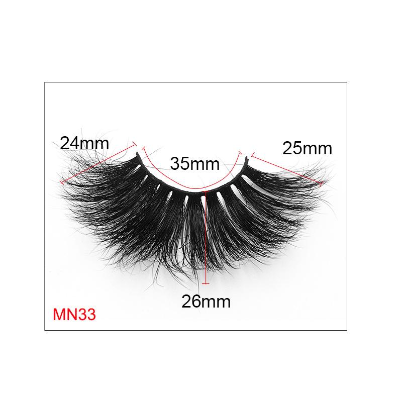 European And American Square Box Mink False Eyelashes 8d25mm Three -Dimensional Thick Slender Long Curly Eyelashes False Eyelashes