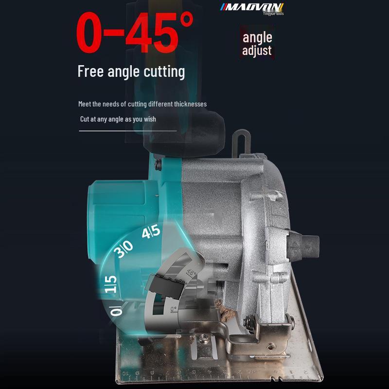 Rechargeable 5-Inch Circular Saw: Handheld Multifunctional Electric Tool for Woodworking and Marble Cutting.