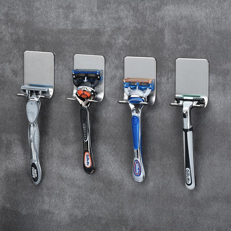 1/2pcs Razor Holder 304 Stainless Steel Men Shaving Shaver Razor Stand Shelf Shaving Razor Storage Rack Bathroom Hook Organizer