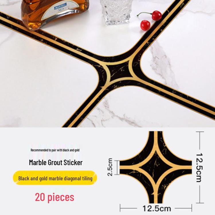 Gilded Black Gold PVC Self-Adhesive Floor and Wall Tile Edge Line Stickers