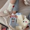 Plush Socks Female Cute Cartoon Puppy Hairball Cloth Label Medium Tube Socks Winter Plush Thickened Warm Sleep Socks