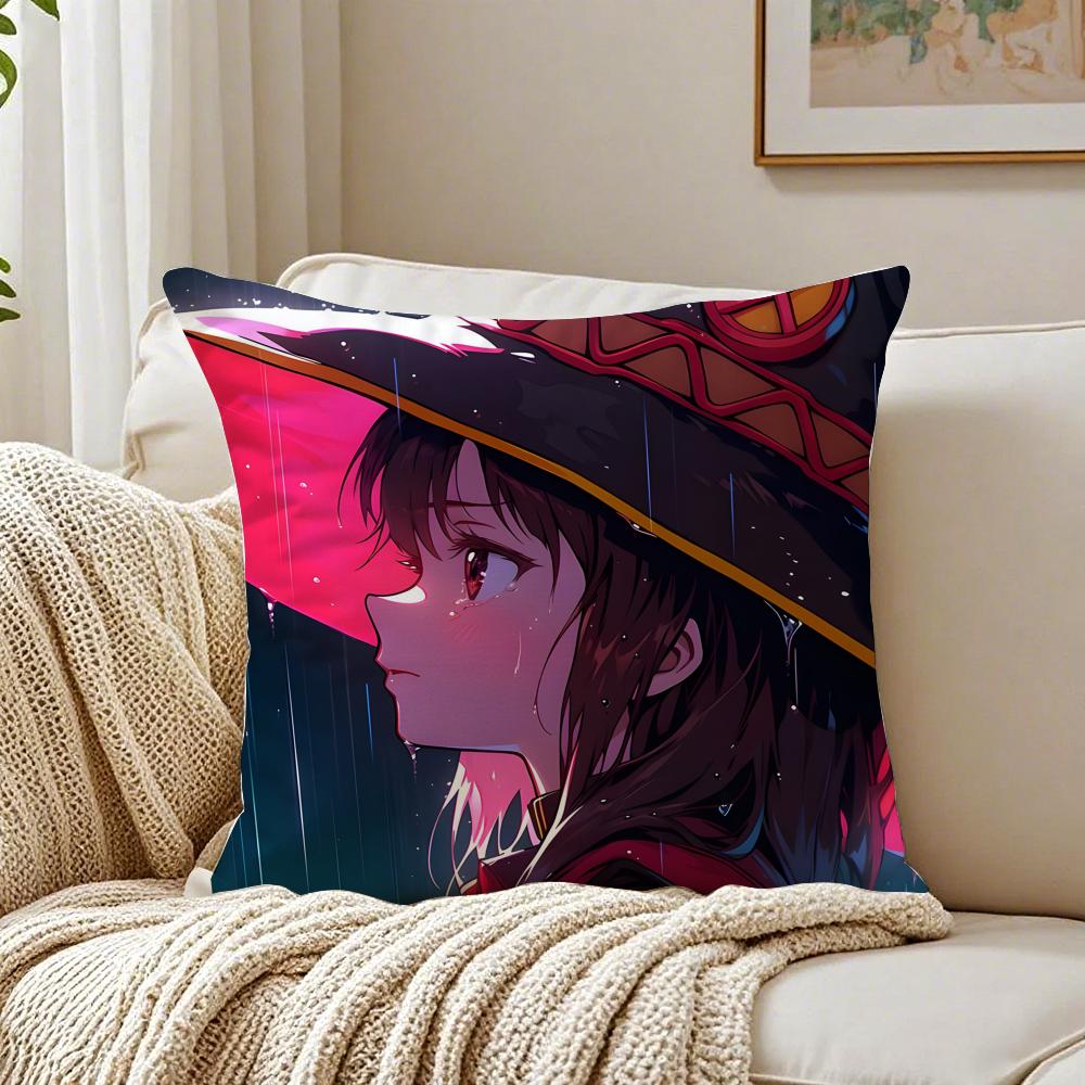 Anime ComedyFantasy KKonosuba Cushion Cover Pillowcase Antidustmite living Room Sofa Decor Cushion Room
