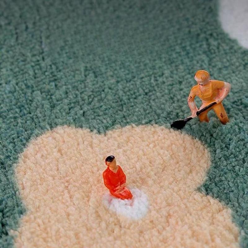 Badezimmerteppichmatte, Weißer Blume Badezimmerteppiche Flauschig Weich Superfeine Faserteppiche Rutschfeste Badematte Maschinenwäsche Plüschmatten, Badezimmerteppich