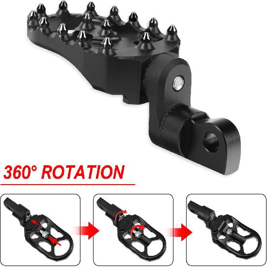 Motorcycle Front & Rear Footrest Foot Pegs Angle Adjustable MX Style Foot Peg Compatible with Harley Sportster 883 1200 XL Touring Softail Dyna Low