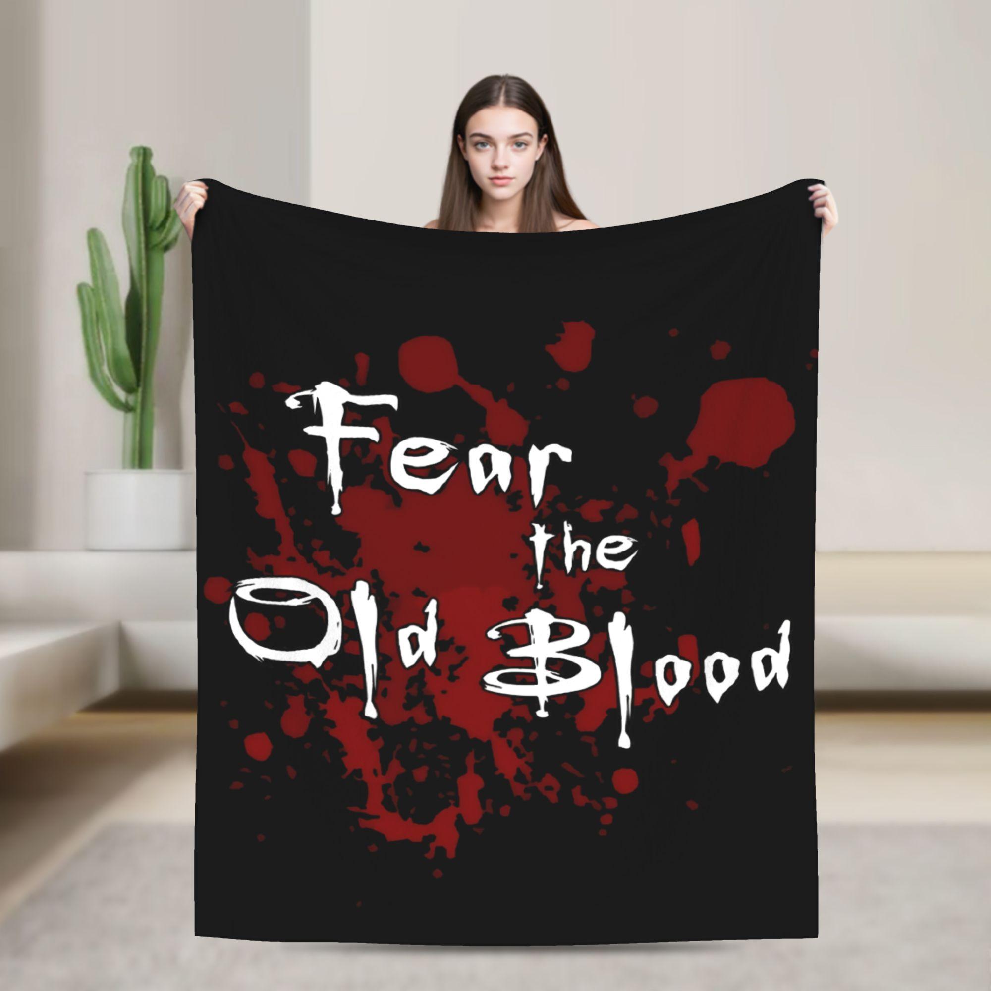 Warm Blanket Airplane Travel Fear the Old Blood Throw Blanket Bloodborne Flannel Bedspread Bedroom Fluffy Sofa Bed Cover 75x90cm