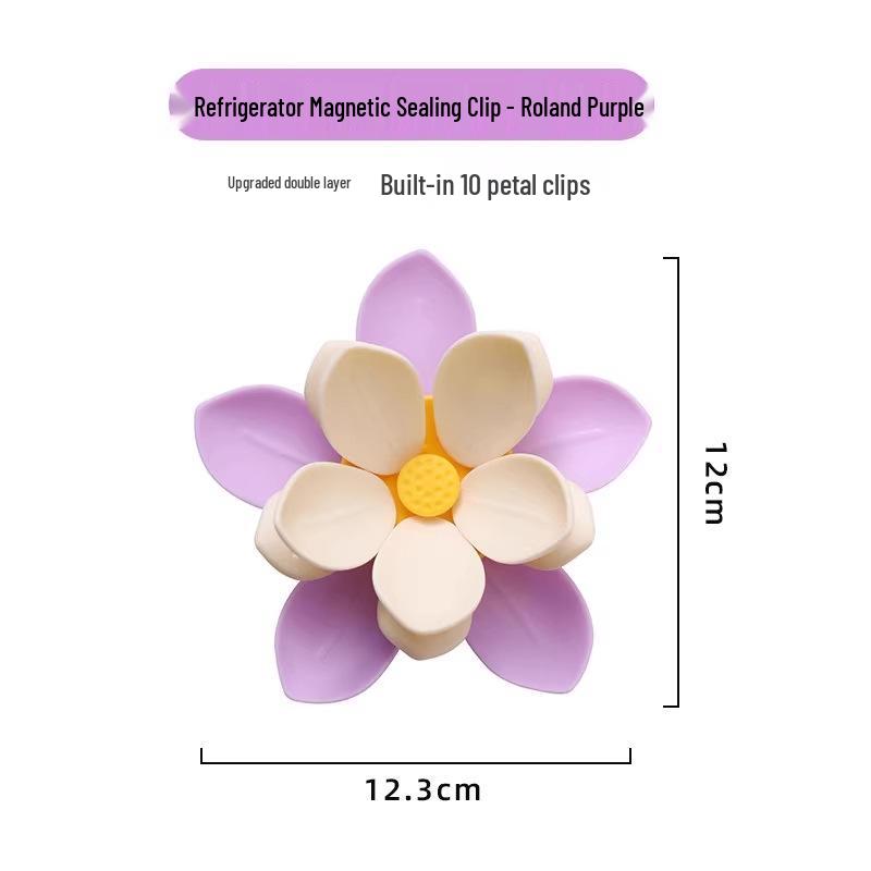 Lotus Magnetic Double-Layer Sealing Clip for Kitchen Bags - Moisture-Proof, High-Value Fridge Magnet