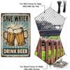 1 Pc Beer Metal Sign Bar Tin Signs Save Water Drink Beer Vintage Art Sign Retro Metal Poster Funny Beer Sign for Bars Pub