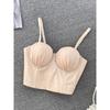 Sexy Ruched Diamond Shell Fishbone Silm Tube Top