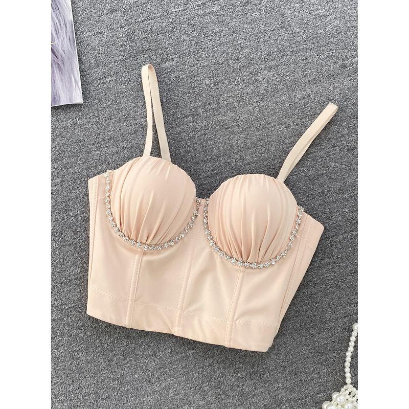 Sexy Ruched Diamond Shell Fishbone Silm Tube Top