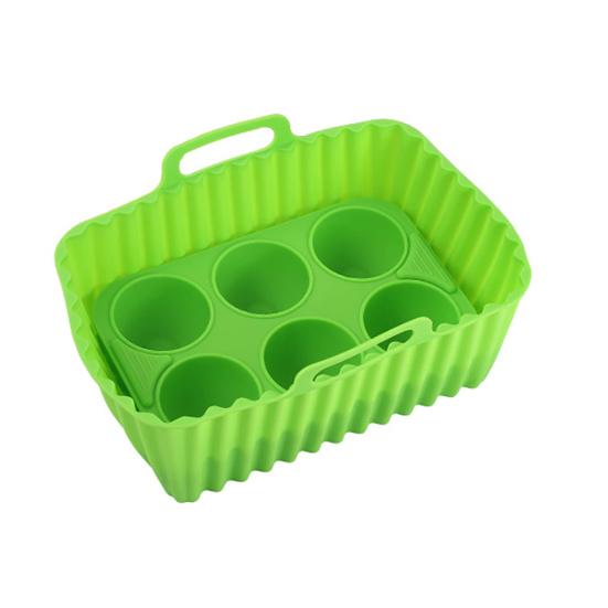 Air Fryer Liners Silicone Baking Tray Rectangular Non-Stick Mold for Cakes Jelly Pudding Dishwasher Safe Air Fryer Accessories