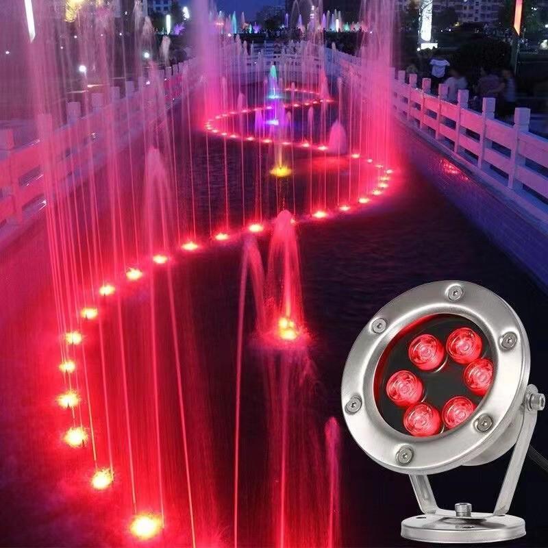 24V Waterproof Colorful LED Swimming Pool Light Scenic Fish Pool Spotlight Stainless Steel LED Underwater Lights