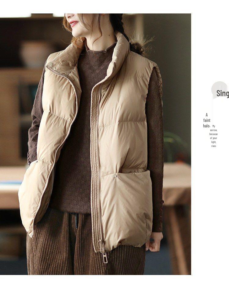 Women's Plus Size Down Cotton Vest - Short, Loose, Trendy Outerwear for Autumn/Winter 2023