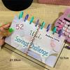 AEE4-Savings Binder, 52 Week Savings Challenge, Money Saving Binder, Reusable Budget Book With Cash Envelopes, Frosted Durable