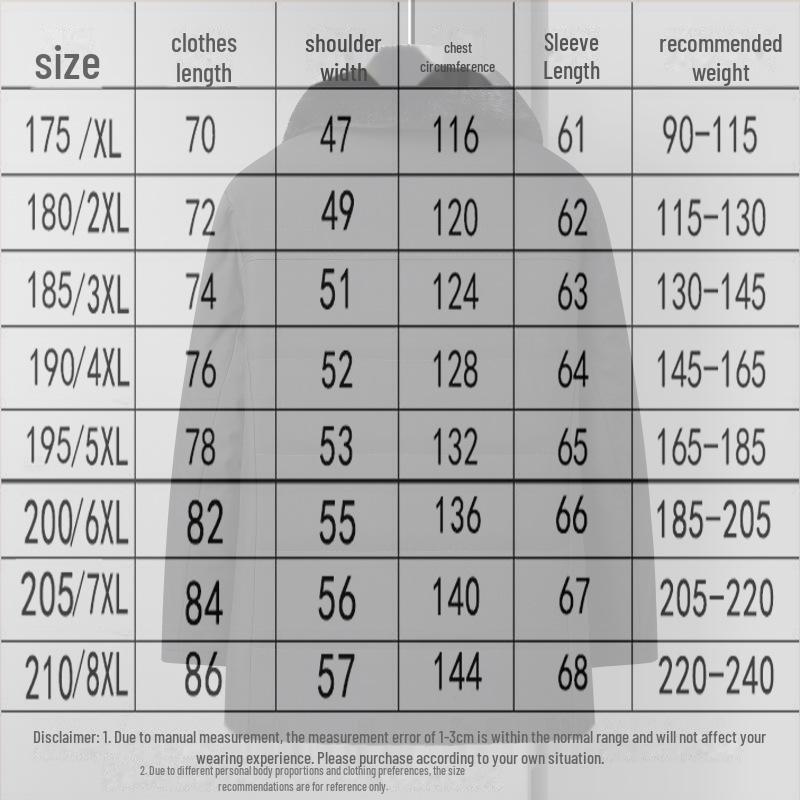 Lambskin Cotton-Padded Jacket for Middle-Aged Men and Seniors