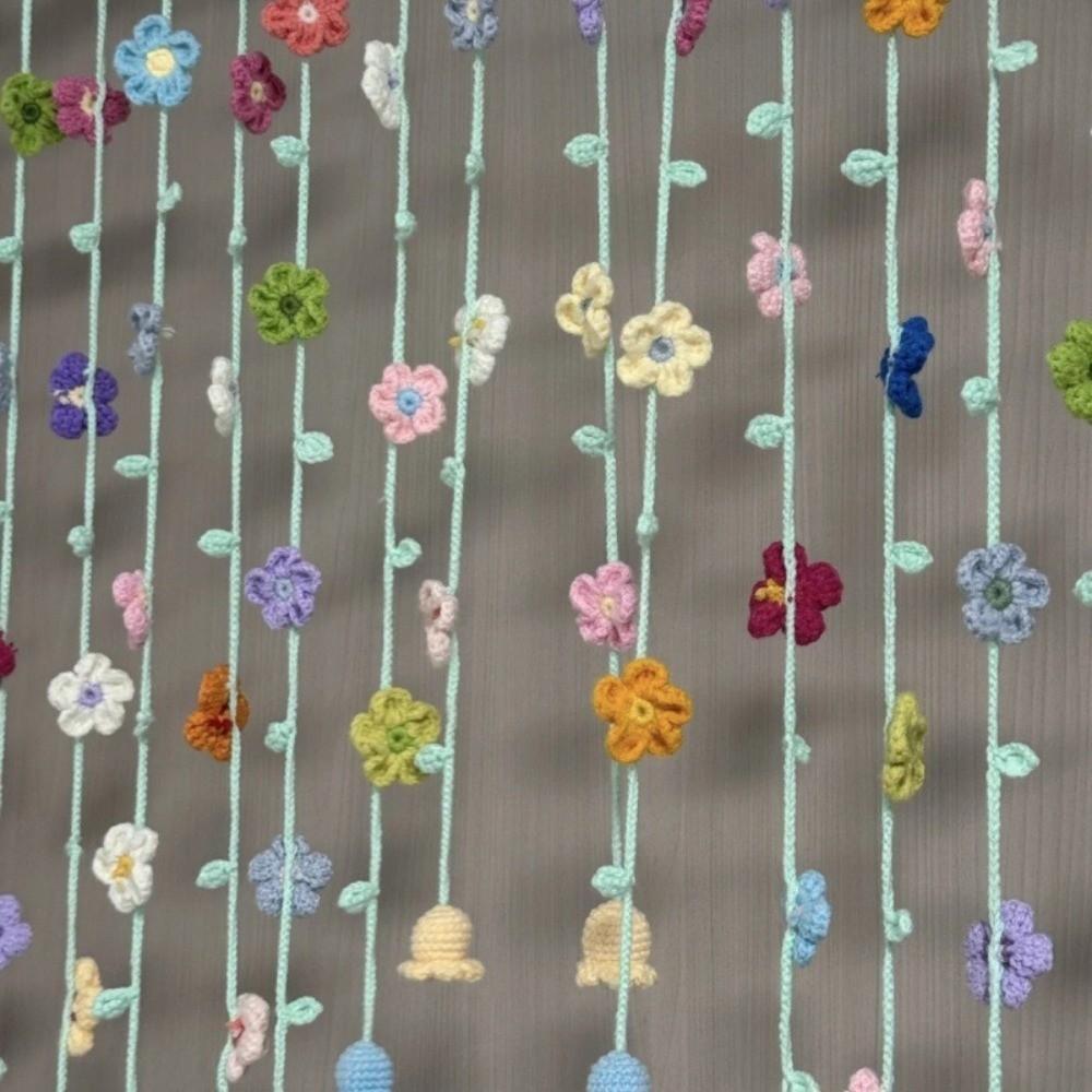 9pcs Colorful Flowers Artificial Flower Curtain Hanging Room Decorative Curtain Bedroom Decoration