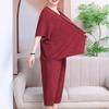 מידות פלוס 3XL-7XL חליפת קיץ לנשים אוברסייז קז'ואל אלגנטי אלגנטי עם שרוולים קצרים סטים של מכנסיים רפויים בגדי קיץ באיכות גבוהה