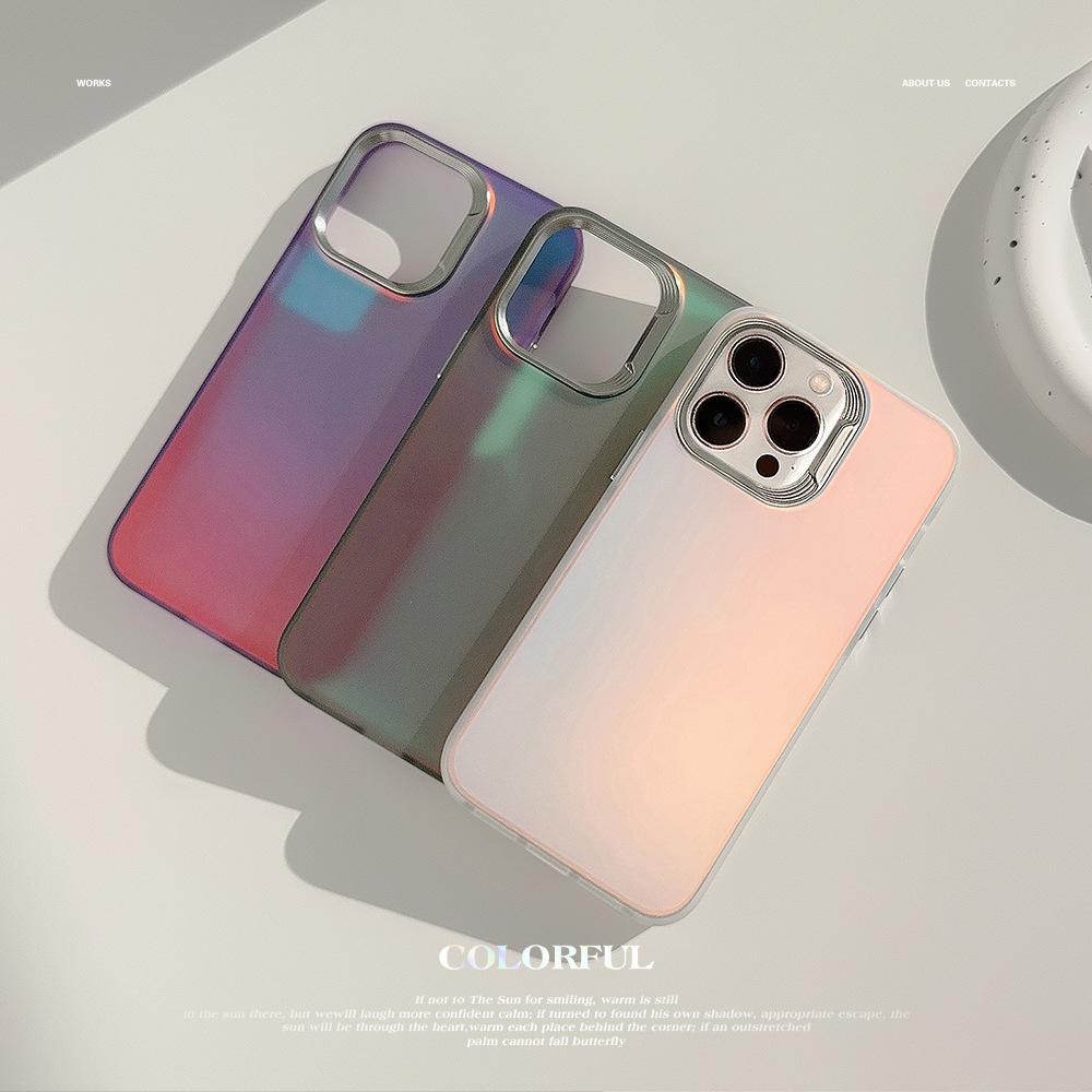 Laser Gradient Colorful Iphone16 Suitable for 14Promax Mobile Phone Case Apple 15 Electroplated Hard 11 High End Sense 13