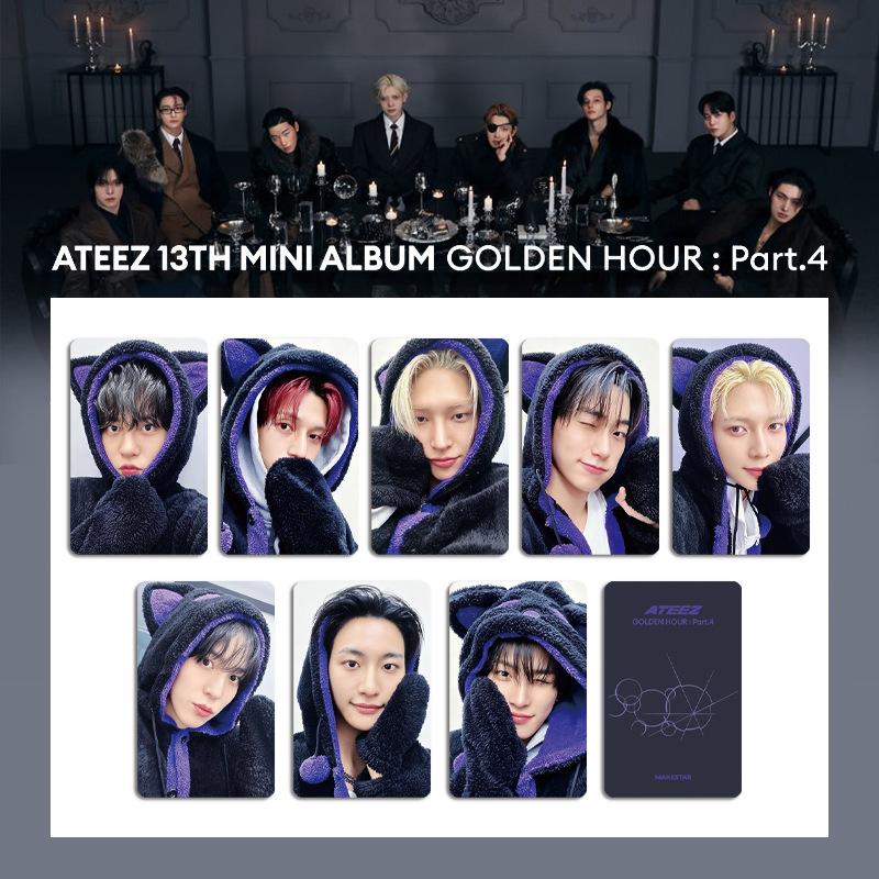 ATEEZ Mini 13th Album Card GOLDEN HOUR Part.4 Makestar HD Photo Printing Hongjoong Seonghwa San Wooyoung Fans Cosplay Postcards