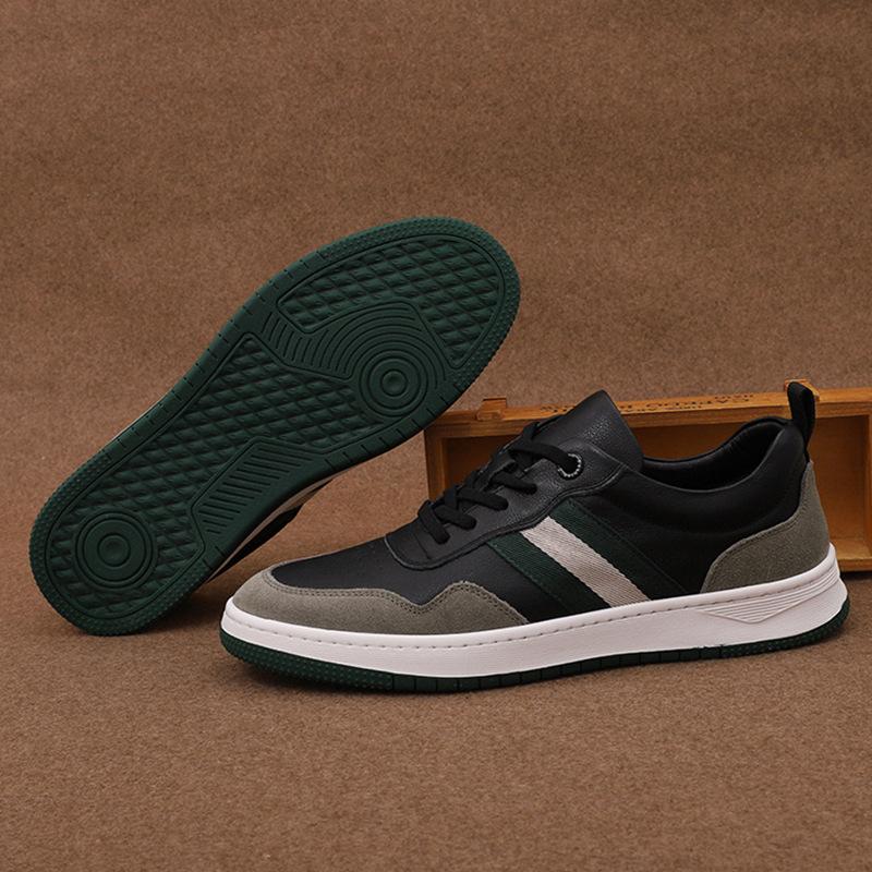 Men's Shoes Board Shoes White Shoes New Summer Breathable Men's Top Layer Cowhide One Foot Casual Sports Shoes