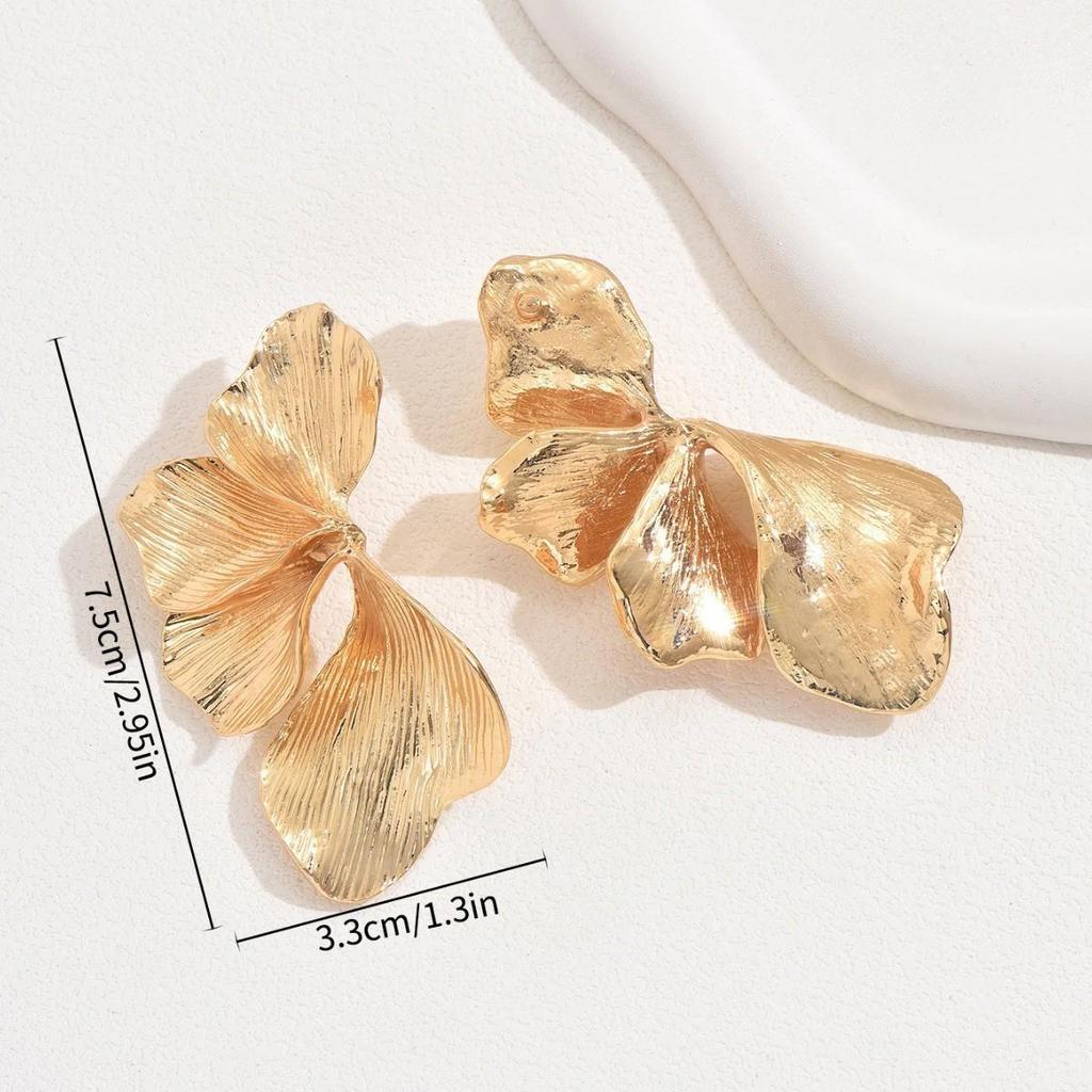 European & American Style Floral Multi-layer Zinc Alloy Stud Earrings